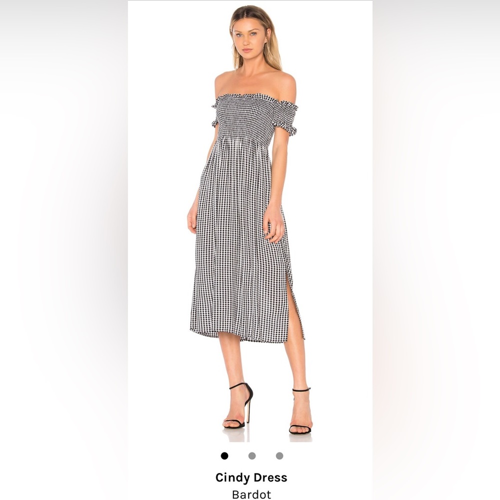 Off shoulder Bardot Cindy midi dress